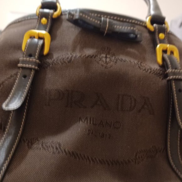 PRADA Jacquard Logo Satchel - Picture 1 of 14